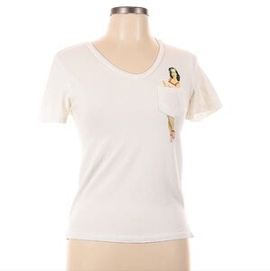 White Fitted Polo T-Shirt with Short Sleeves